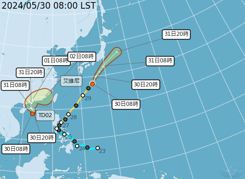 颱風馬力斯可能生成  朝中國東南方移動