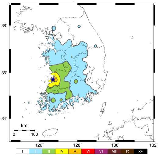 南韓氣象廳：全羅北道扶安西南方向發生規模4.8地震