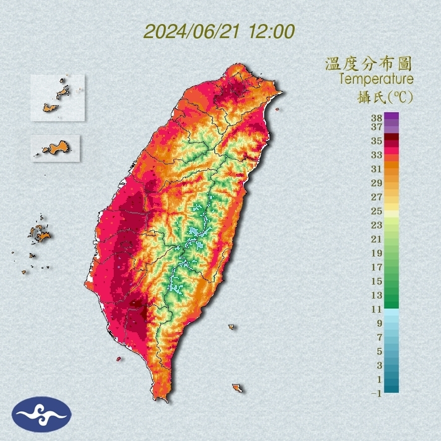 高溫燈號擴大至12縣市 多地達36度以上