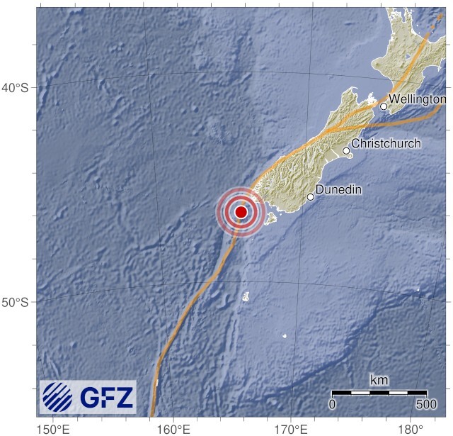 美國地質調查所：紐西蘭南島外發生規模6.8地震